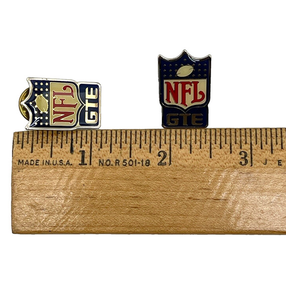 Lot of 4 1985 NFL GTE Football Logo Collector's Gold Tone Enamel Lapel Pin Vtg - Picture 3 of 3